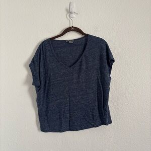 Vince Women's Size Small Blue Short Sleeve V-Neck Top
